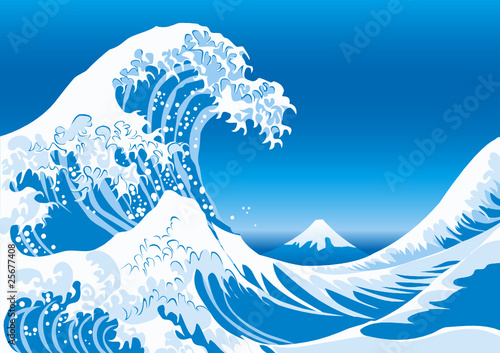 波・富士山・浮世絵
