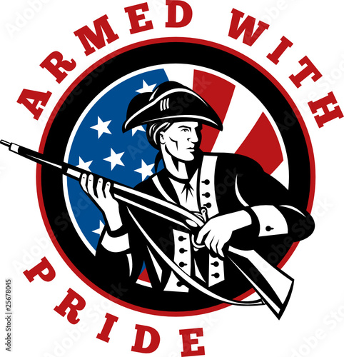 american revolutionary soldier with rifle