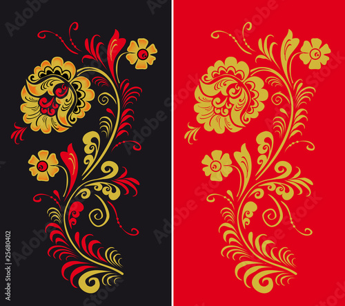 Pattern in style hohloma national creativity