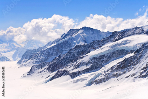 The Swiss Alps Great Aletsch Glacier Jungfrau region, Swizerland