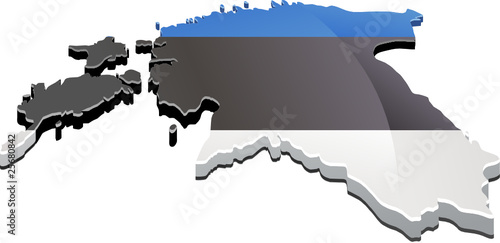 Carte de l'Estonie 3D drapeau (détouré)