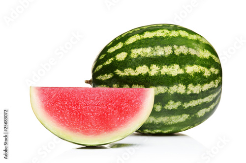 Whole watermelon and slice