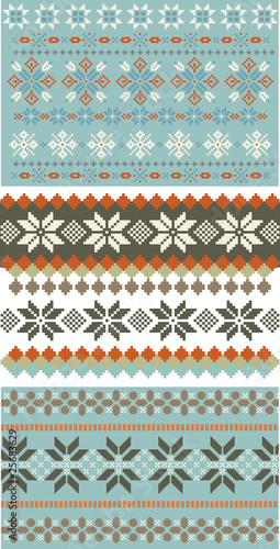 3 snowflake knitting, patterns