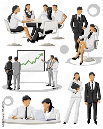 group of business people working in office