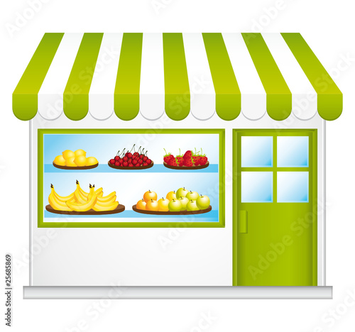 Fruits and vegetables stall shop