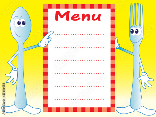Cartoon fork and spoon vector