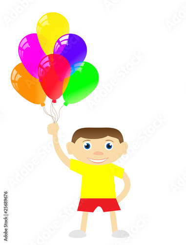 Smiling boy with air-balloons © katalina88