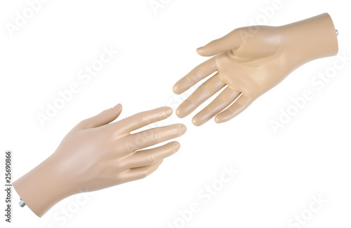 Greeting gesture. Male mannequin hands | Isolated