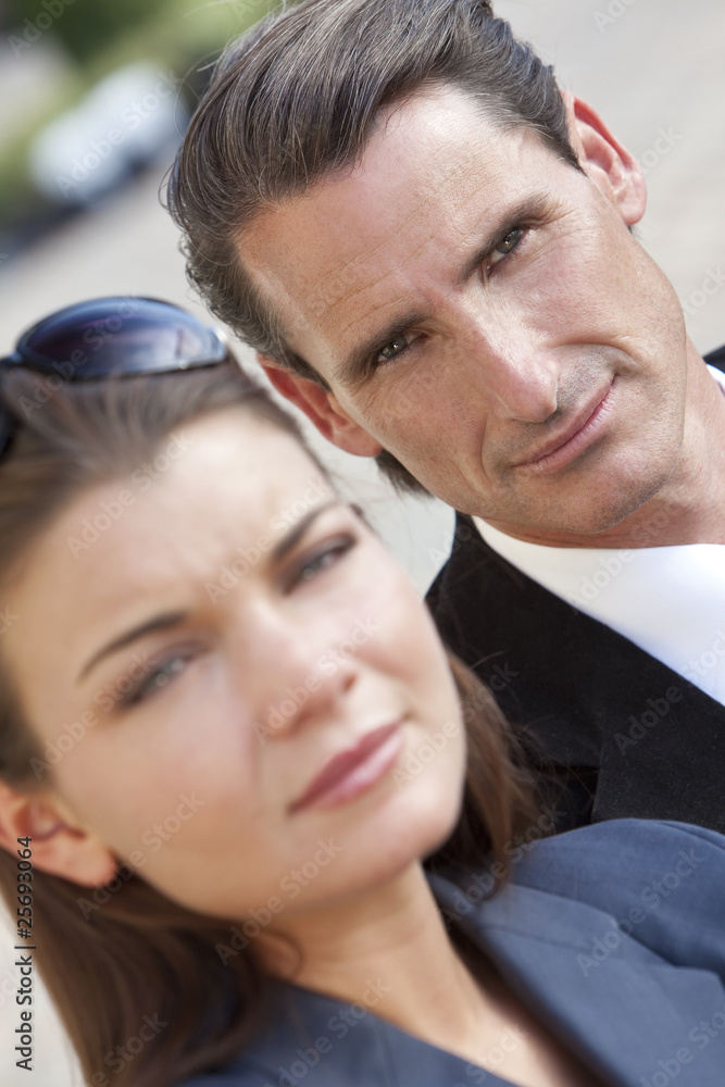 Portrait of Handsome Middle Aged Man and Woman Couple Portrait of Handsome Middle Aged Man and Woman Couple