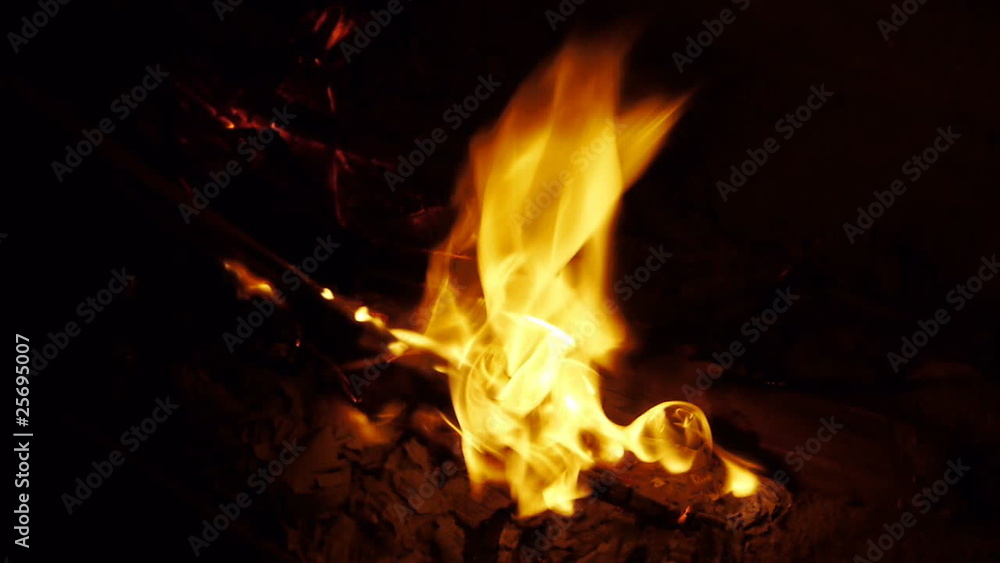 Bonfire burning brightly - Heat - Light - Camping Bonfire burning brightly - Heat - Light - Camping