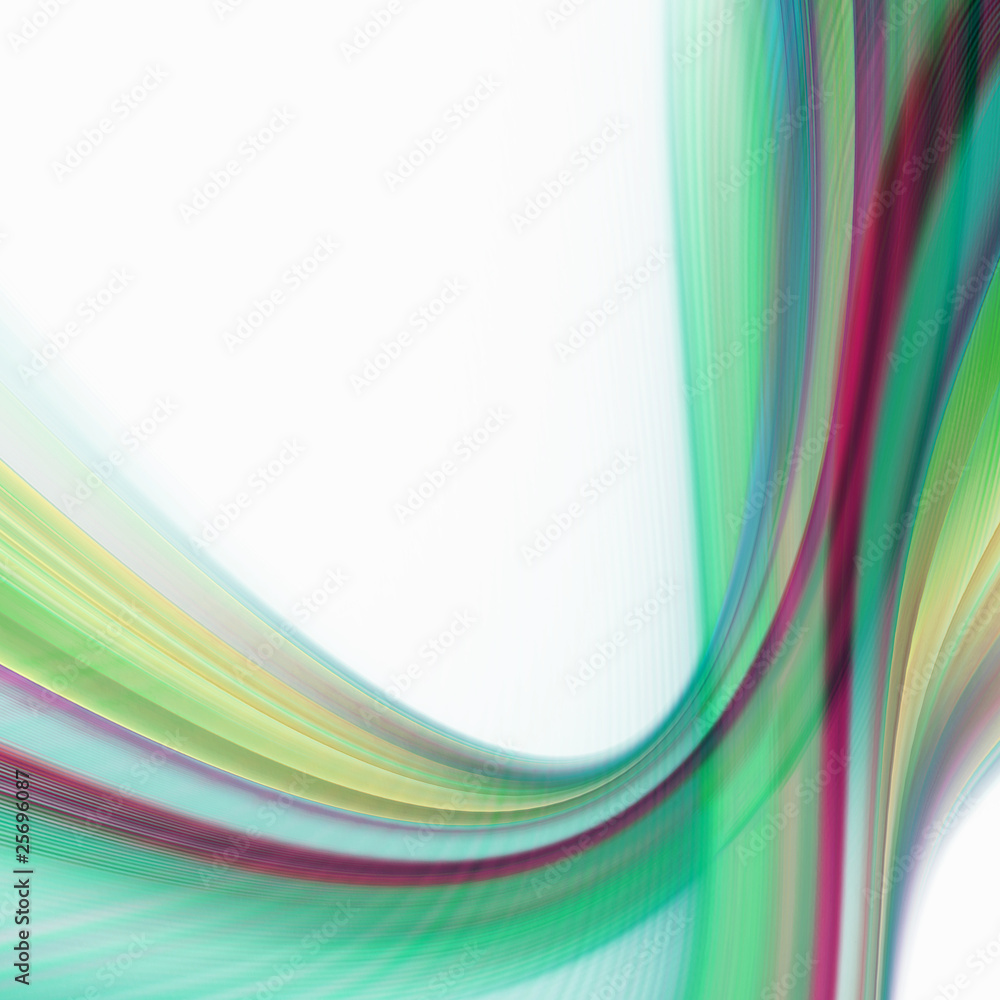Fototapeta premium Geschwungene farbige Streifen mit Platz für Text