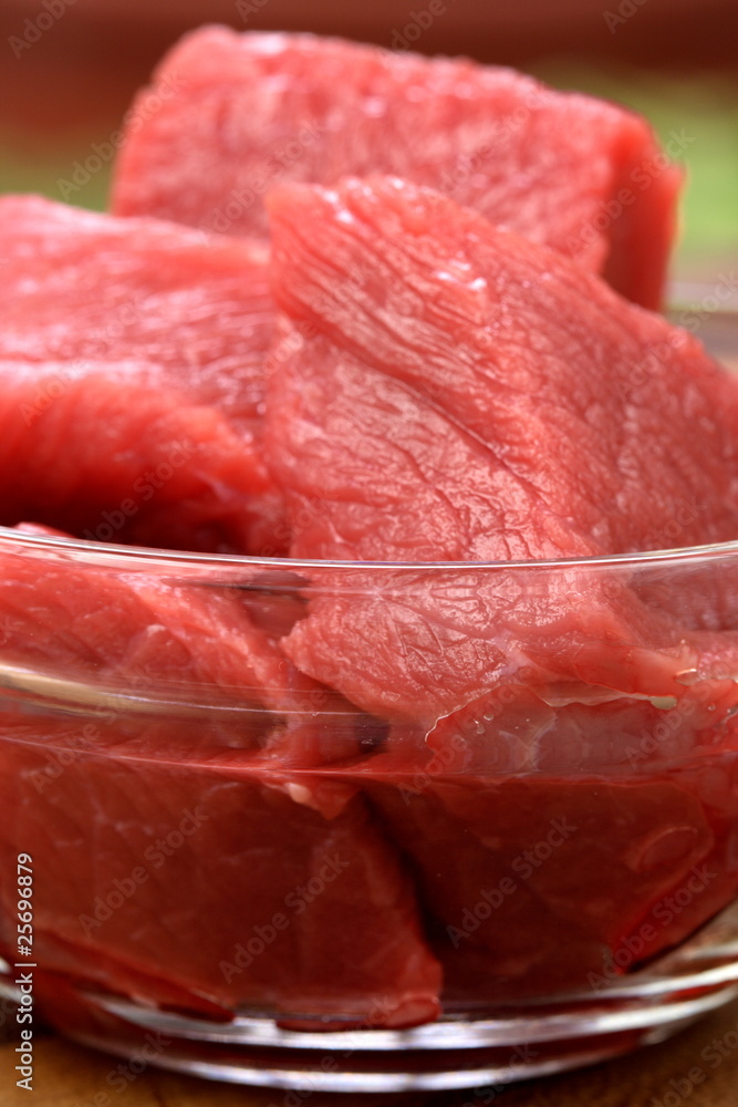raw beef tenderloin chunks