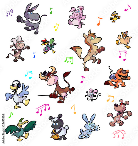 collection of crazy dancing farm animals