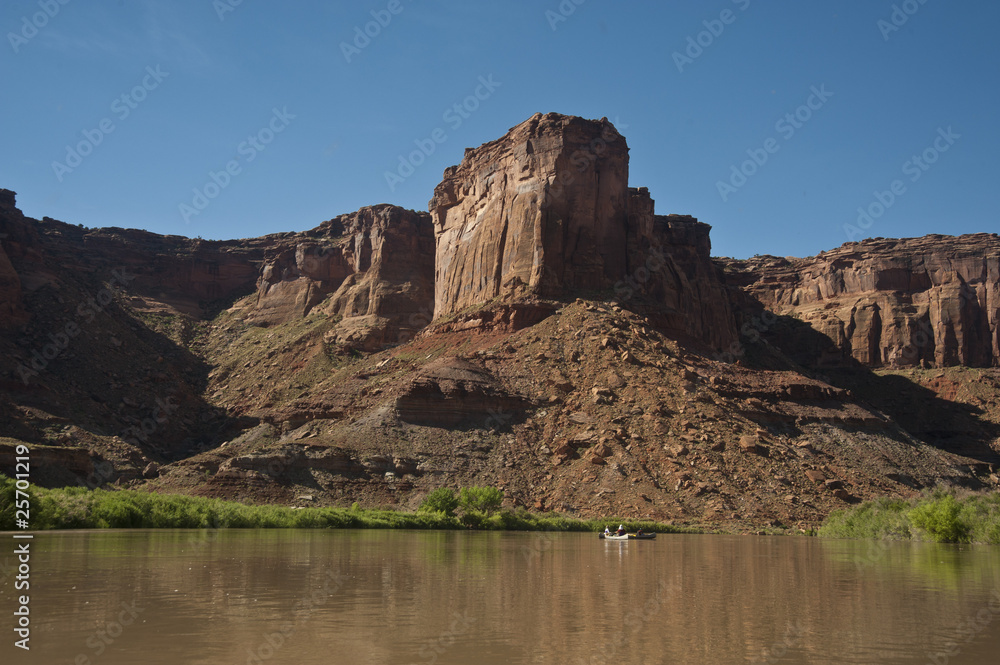 Canoe on a desert river