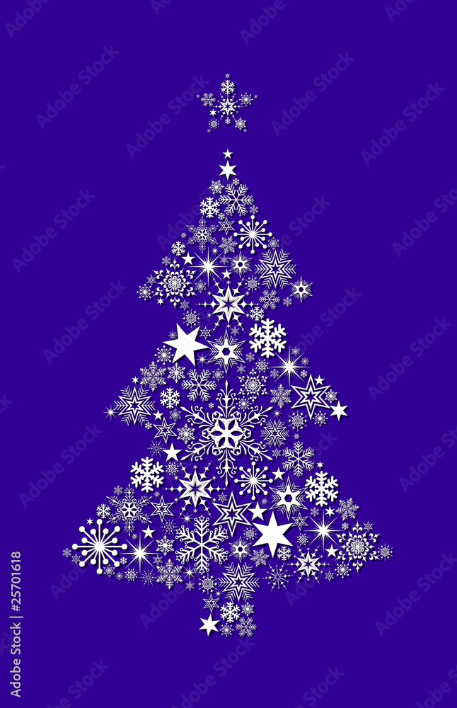 Geschmückter Christbaum Lila StockIllustration Adobe Stock