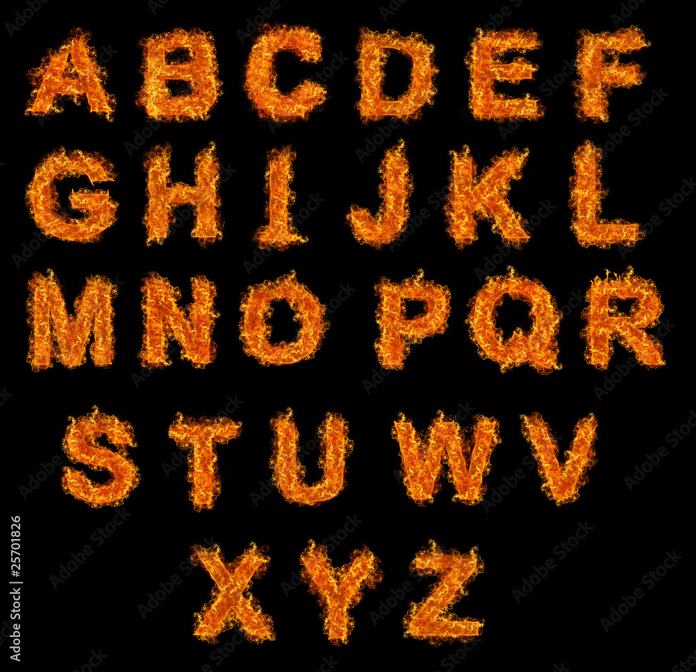 Set of Fire alphabet Set of Fire alphabet