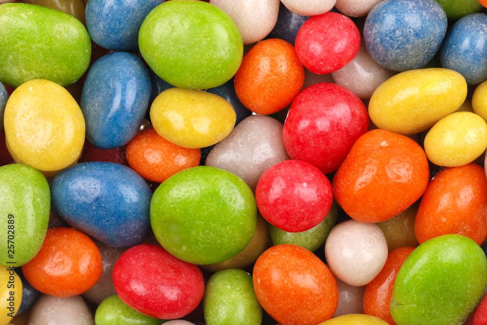 Multicolored sweets covered with glaze Multicolored sweets covered with glaze