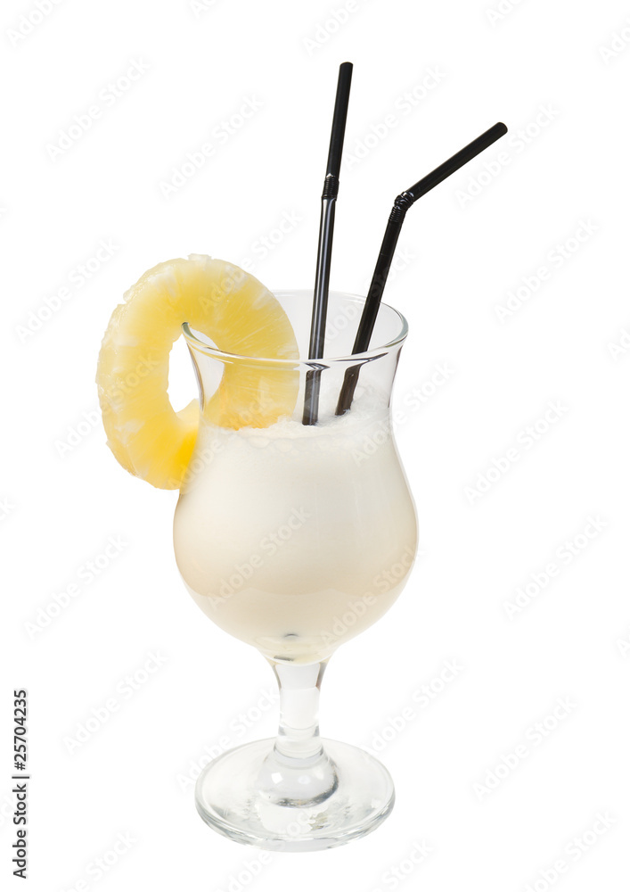 tropical pineapple cocktai. isolated tropical pineapple cocktai. isolated