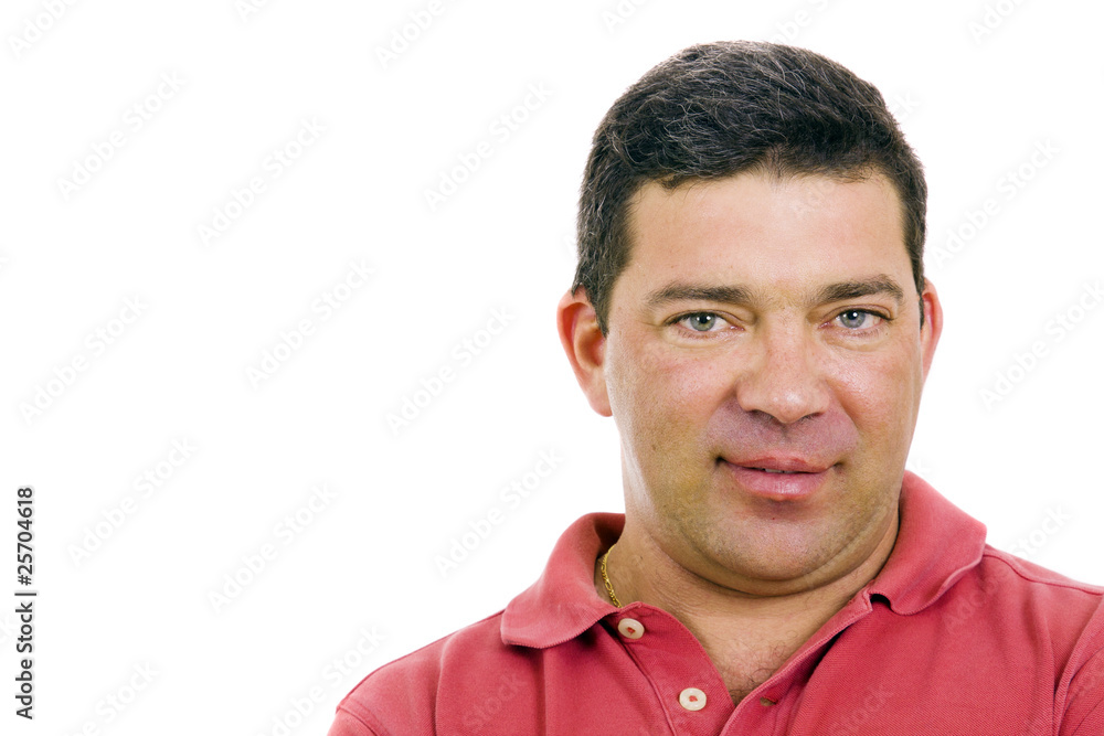 mature casual man portrait, isolated on white mature casual man portrait, isolated on white