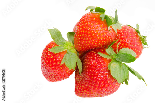Strawberries isolated over white background, studio shot