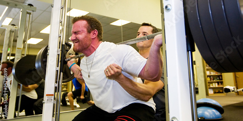 Weightlifter in gym photo