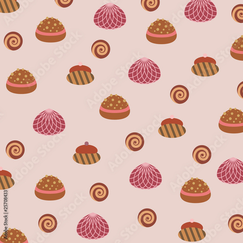 Seamless vector illustration with chocolate candies