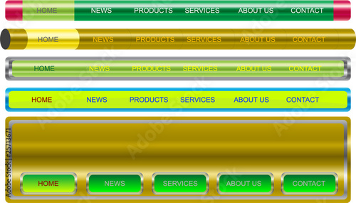 Pack of various vector web buttons