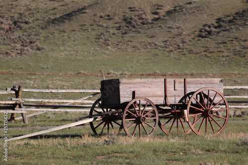 Old western wagon on Wyoming ranch