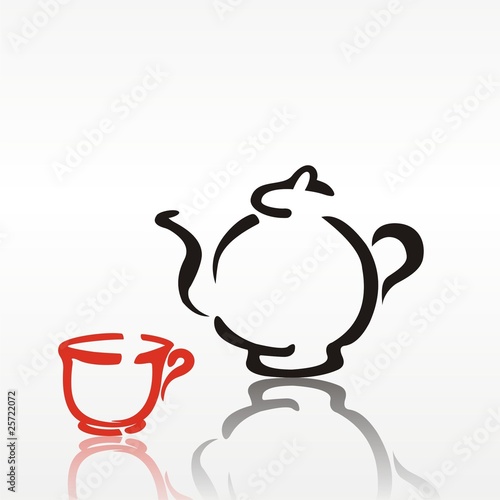 Teapot and cup