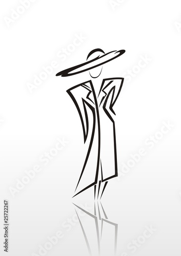 beauty and fashion. Silhouette of girl
