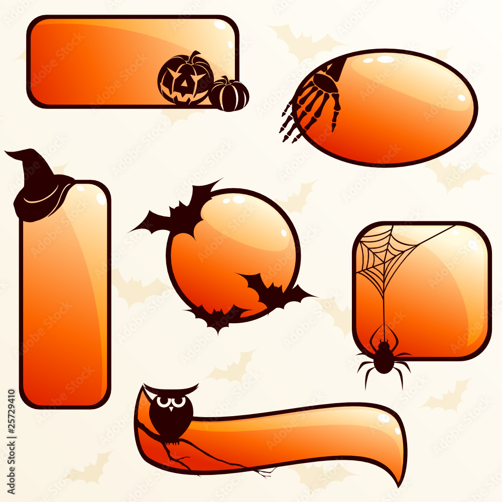 Collection of glossy halloween banners Collection of glossy halloween banners