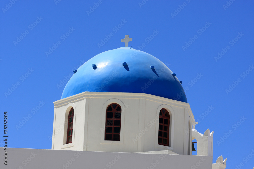 Blue cupola of greek church