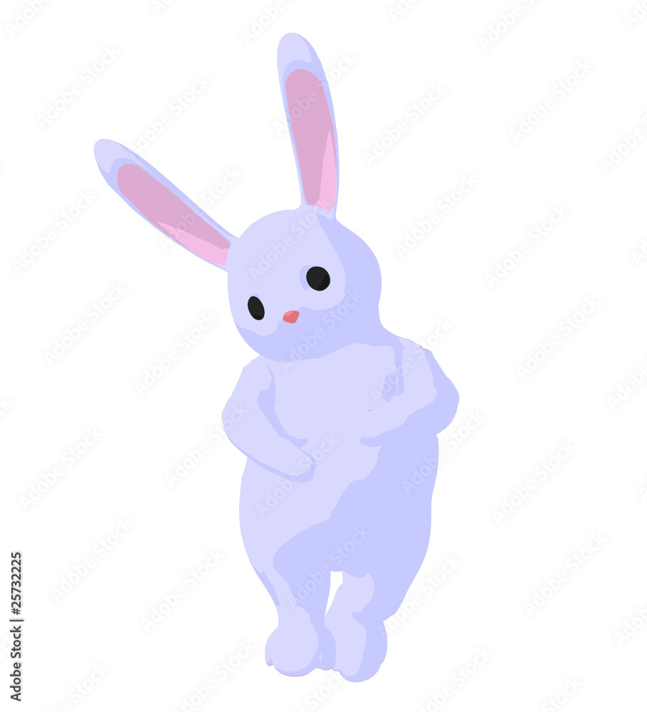 White Baby Bunny Art Illustration White Baby Bunny Art Illustration