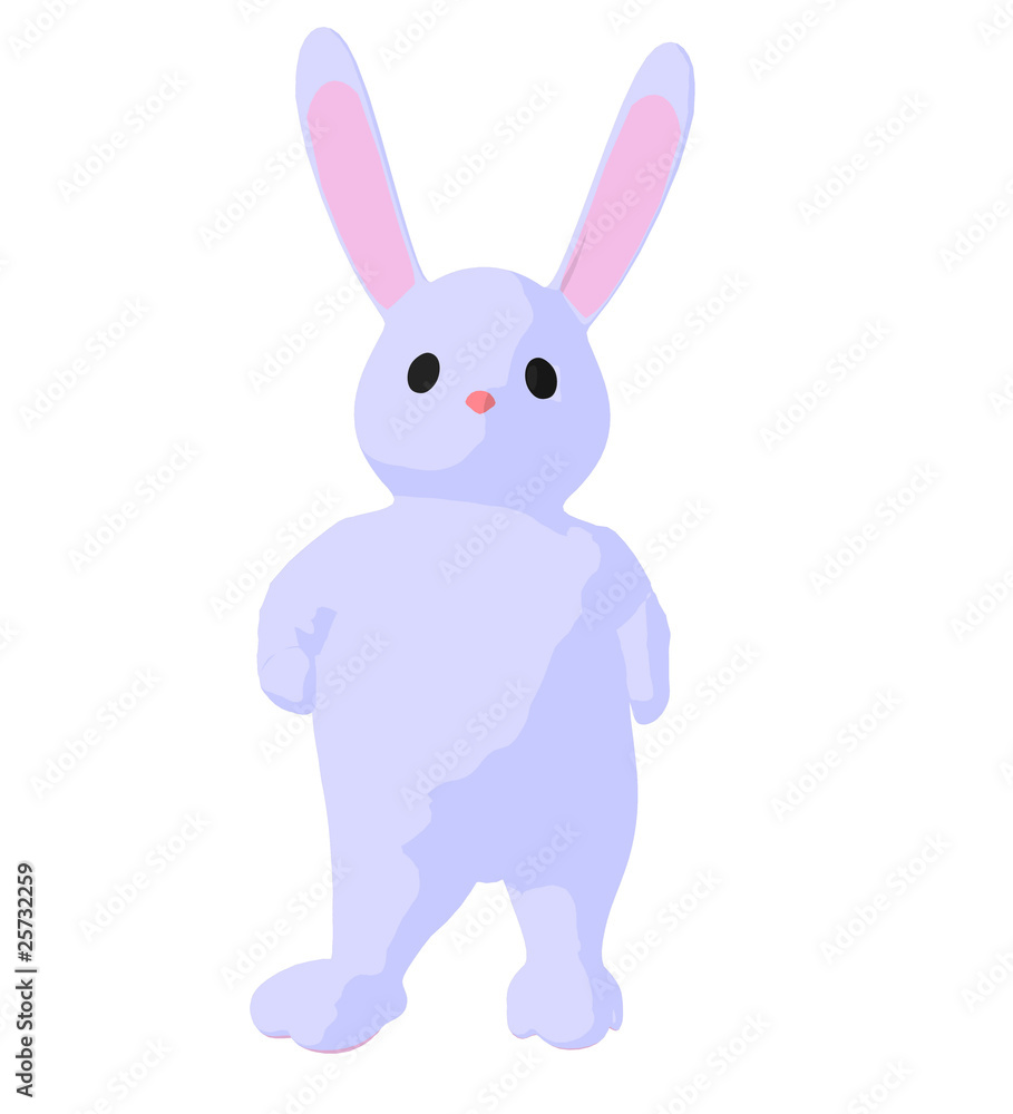 Obraz premium White Baby Bunny Art Illustration