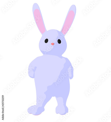 White Baby Bunny Art Illustration