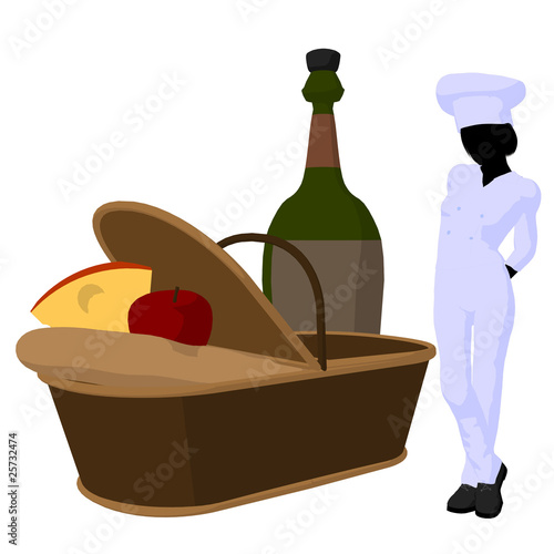 Female Chef Art Illustration Silhouette photo