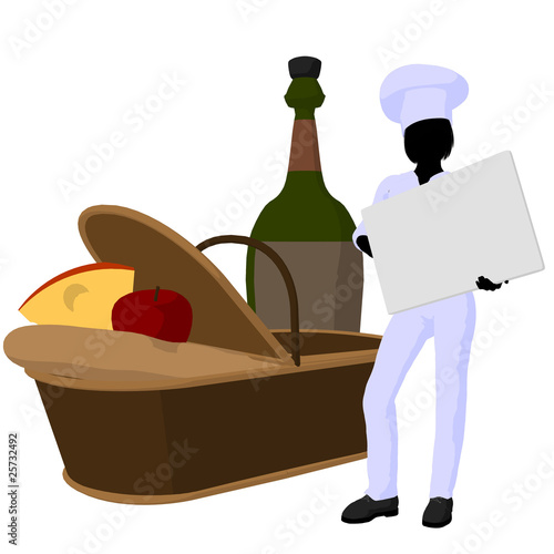 Female Chef Art Illustration Silhouette photo