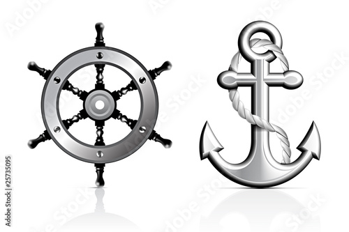 Anchor and Steering Wheel