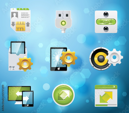 Typical mobile phone apps icons. EPS 10 version. Part 8