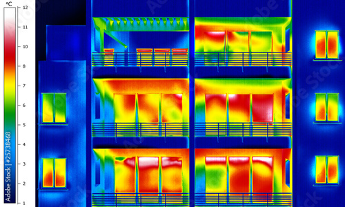 Apartment building thermal imaging photo