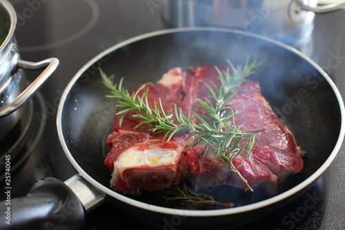 T-bone steak with rosemary