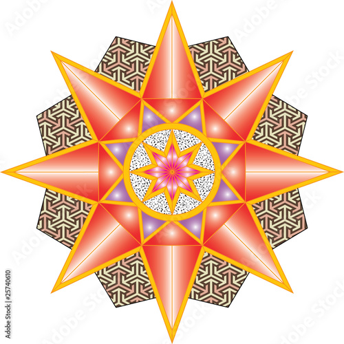 Star artistic retro design - isolated over white background