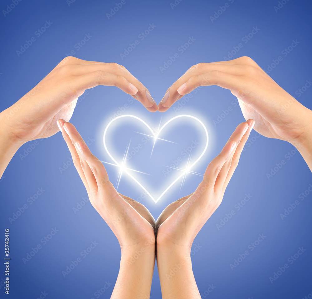 love symbol in the blue background love symbol in the blue background