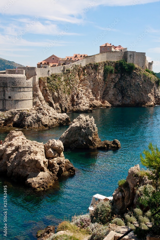 Dubrovnik scenic view on city walls