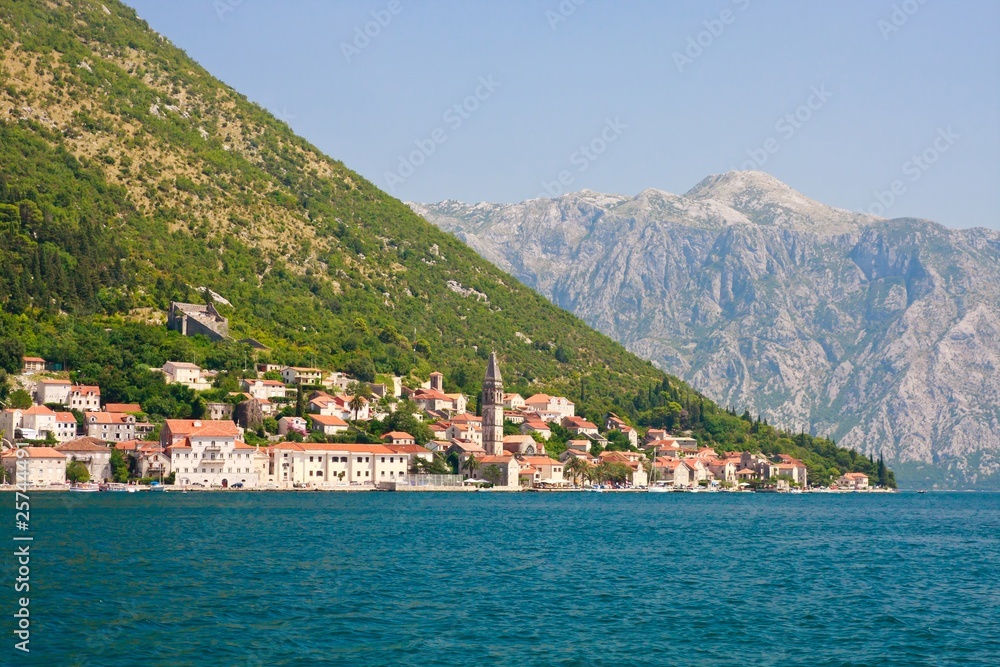 Perast panoramic view, Kotor Bay, Montenegro