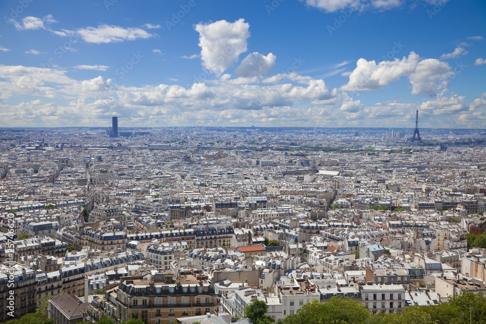 Paris skyline. The entire downtown from the Sacre Coeur