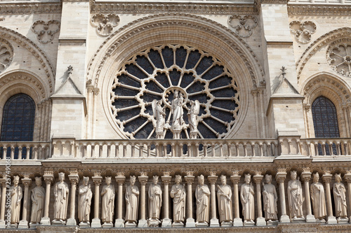 Notre Dame of Paris: main facade close up