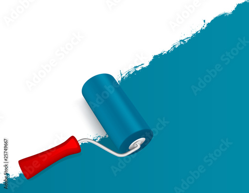 Paint roller with redecorated wall