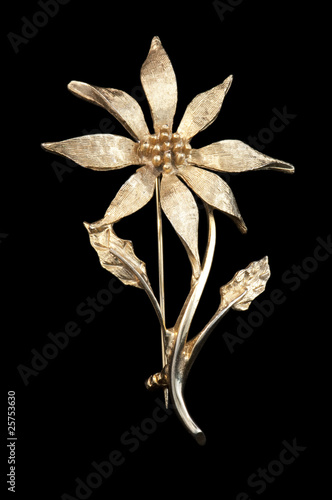 vintage golden flower brooch