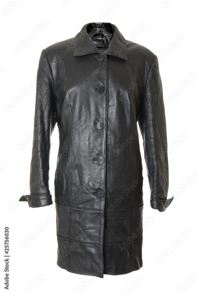 Female leather overcoat | Isolated Female leather overcoat | Isolated